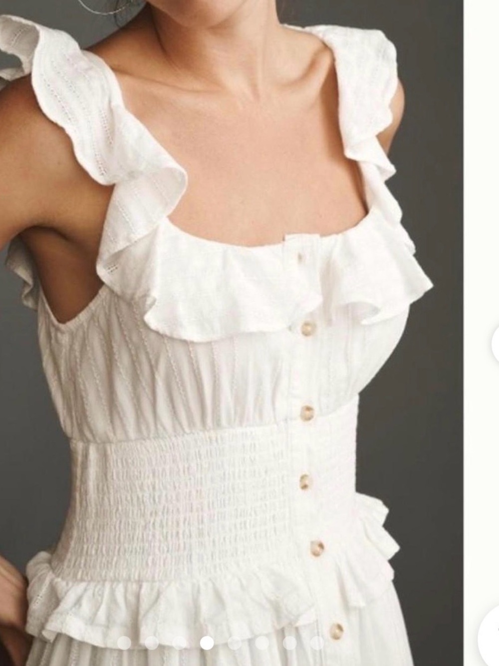 Pilcro White Ruffled Button-Front Maxi Dress - Picture 6 of 6